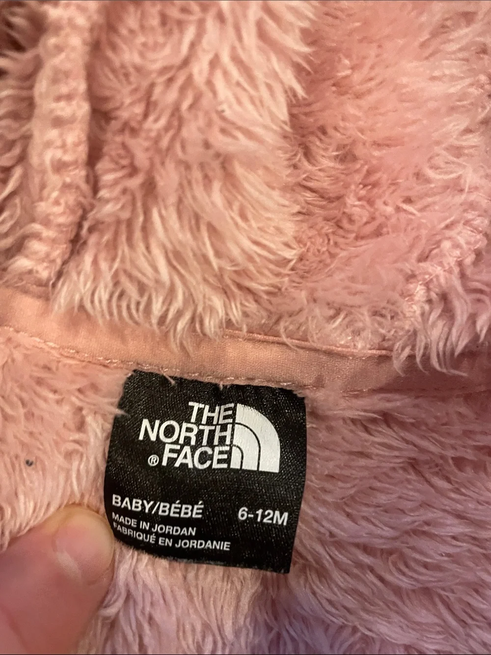 The North Face Light Pink Fuzzy Hooded Jacket with Ear Details - very good cond